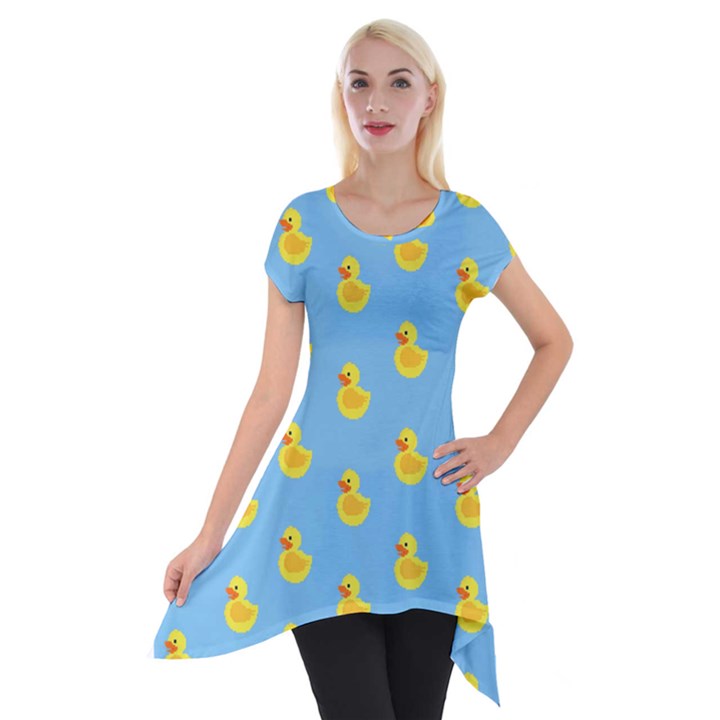 Rubber duck pattern Short Sleeve Side Drop Tunic