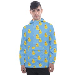 Rubber Duck Pattern Men s Front Pocket Pullover Windbreaker