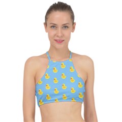 Rubber Duck Pattern Halter Bikini Top