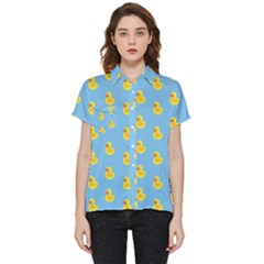 Rubber Duck Pattern Short Sleeve Pocket Shirt by Valentinaart