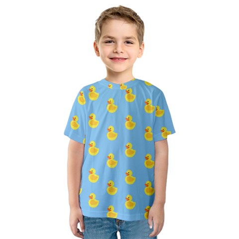 Rubber Duck Pattern Kids  Sport Mesh Tee by Valentinaart