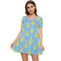 Rubber duck pattern Tiered Short Sleeve Babydoll Dress View1