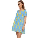 Rubber duck pattern Tiered Short Sleeve Babydoll Dress View3