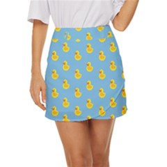 Rubber Duck Pattern Mini Front Wrap Skirt by Valentinaart