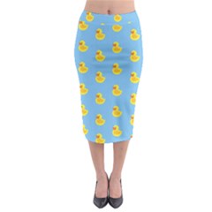 Rubber Duck Pattern Midi Pencil Skirt by Valentinaart