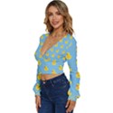 Rubber duck pattern Long Sleeve Deep-V Velour Top View2