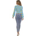 Rubber duck pattern Long Sleeve Deep-V Velour Top View4