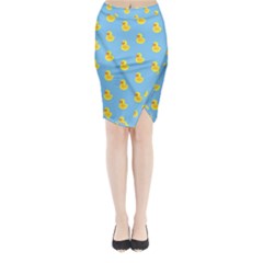 Rubber Duck Pattern Midi Wrap Pencil Skirt by Valentinaart