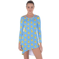 Rubber Duck Pattern Asymmetric Cut-out Shift Dress by Valentinaart