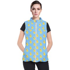 Rubber Duck Pattern Women s Puffer Vest by Valentinaart