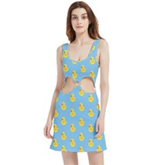 Rubber Duck Pattern Velour Cutout Dress by Valentinaart