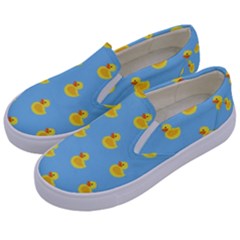 Rubber Duck Pattern Kids  Canvas Slip Ons by Valentinaart