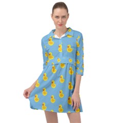 Rubber Duck Pattern Mini Skater Shirt Dress by Valentinaart