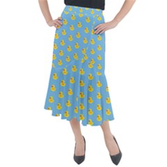 Rubber Duck Pattern Midi Mermaid Skirt by Valentinaart