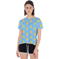 Rubber Duck Pattern Open Back Sport Tee by Valentinaart