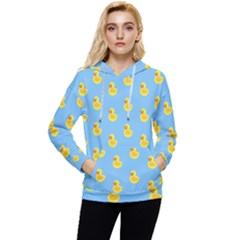 Rubber Duck Pattern Women s Lightweight Drawstring Hoodie