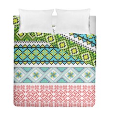 Ukraine Ornament Pattern Symbolism Geometric Duvet Cover Double Side (full/ Double Size) by pakminggu