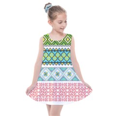 Ukraine Ornament Pattern Symbolism Geometric Kids  Summer Dress by pakminggu