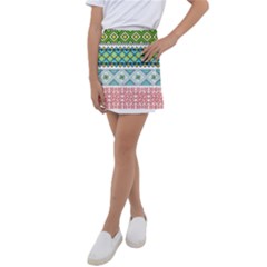 Ukraine Ornament Pattern Symbolism Geometric Kids  Tennis Skirt by pakminggu