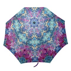 Orchids Pour  Folding Umbrellas by kaleidomarblingart