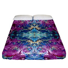 Orchids Pour  Fitted Sheet (california King Size) by kaleidomarblingart