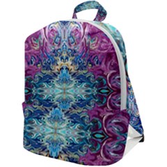 Orchids Pour  Zip Up Backpack by kaleidomarblingart