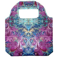 Orchids Pour  Foldable Grocery Recycle Bag by kaleidomarblingart