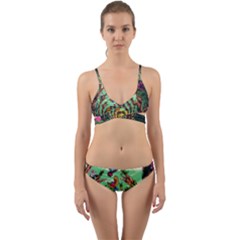 Monkey Tiger Bird Parrot Forest Jungle Style Wrap Around Bikini Set by Grandong