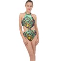 Monkey Tiger Bird Parrot Forest Jungle Style Halter Side Cut Swimsuit View1