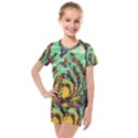 Monkey Tiger Bird Parrot Forest Jungle Style Kids  Mesh Tee and Shorts Set View1