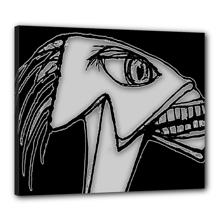 Angry Alien Noir Portrait Drawing Canvas 24  x 20  (Stretched)