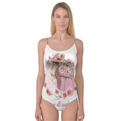 Women With Flowers Camisole Leotard  by fashiontrends