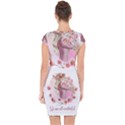 Women with flowers Capsleeve Drawstring Dress  View2