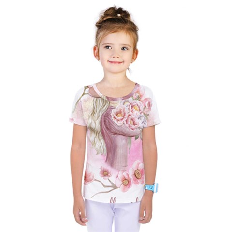 Women With Flowers Kids  One Piece Tee by fashiontrends