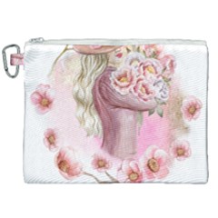 Women With Flowers Canvas Cosmetic Bag (xxl) by fashiontrends