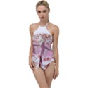 Women with flowers Go with the Flow One Piece Swimsuit View1