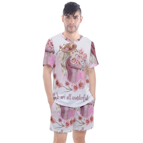 Women With Flowers Men s Mesh Tee And Shorts Set by fashiontrends