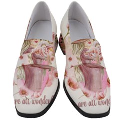 Women With Flowers Women s Chunky Heel Loafers by fashiontrends