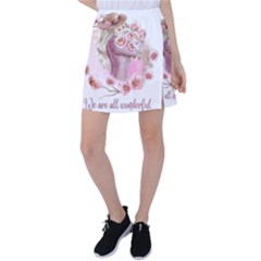 Women With Flowers Tennis Skirt by fashiontrends