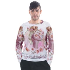 Women With Flowers Men s Long Sleeve Raglan Tee