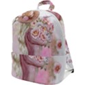 Women with flowers Zip Up Backpack View1