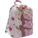 Women with flowers Zip Up Backpack View2