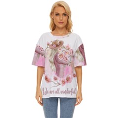 Women With Flowers Oversized Basic Tee by fashiontrends