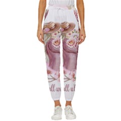 Women With Flowers Women s Cropped Drawstring Pants