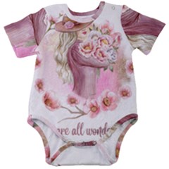 Women With Flowers Baby Short Sleeve Bodysuit by fashiontrends