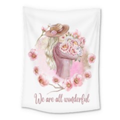 Women With Flower Medium Tapestry by fashiontrends