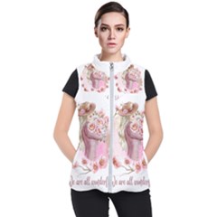 Women With Flower Women s Puffer Vest