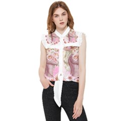 Women With Flower Frill Detail Shirt by fashiontrends