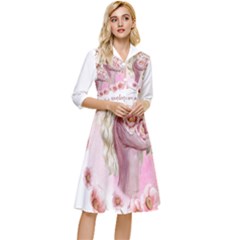 Women With Flower Classy Knee Length Dress by fashiontrends