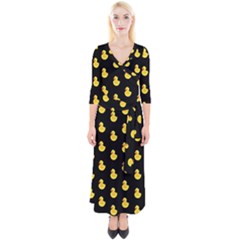 Rubber Duck Quarter Sleeve Wrap Maxi Dress by Valentinaart